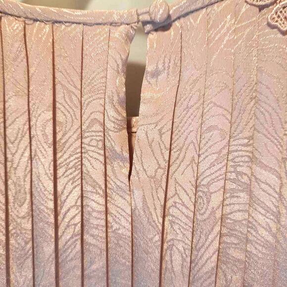 In The Mood Women's Skirt Set Pink Jacquard Tunic Top Micro-pleated Lace Midi 14 - Picture 9 of 16